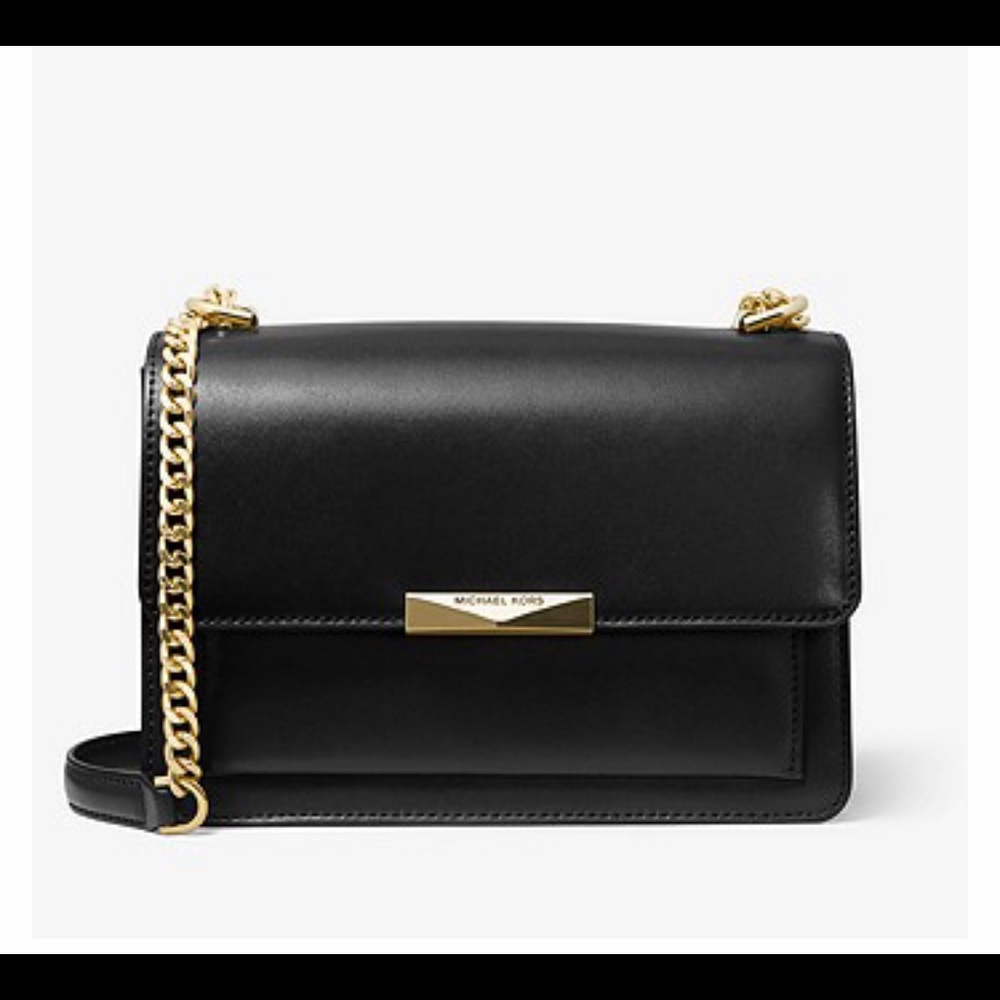 NEW! Michael michael kors Jade Large Leather Crossbody in Black